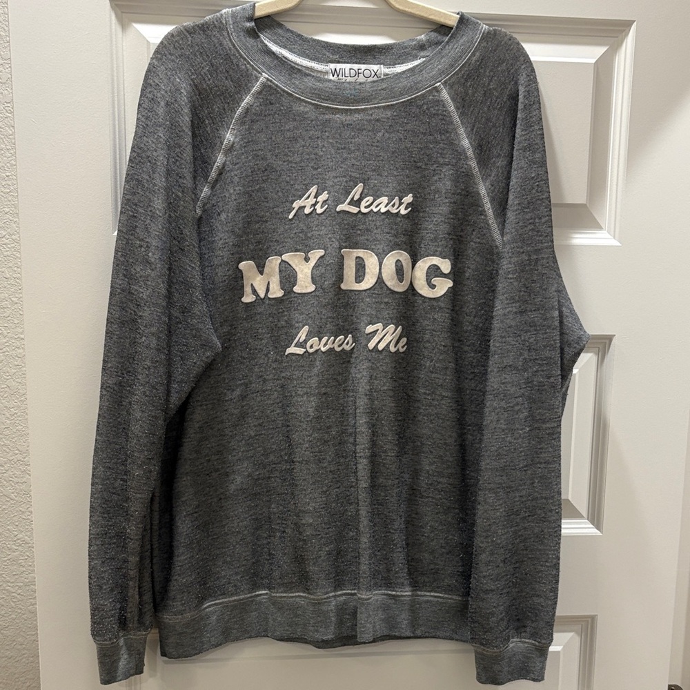 Wildfox Charcoal Dog Love Pullover
